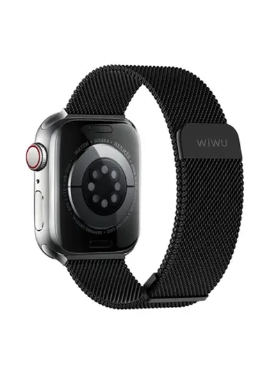 Ремешок WiWU Braid Magnetic для Apple Watch 42/44/45/49mm сталь (Wi-WB005) (черный)