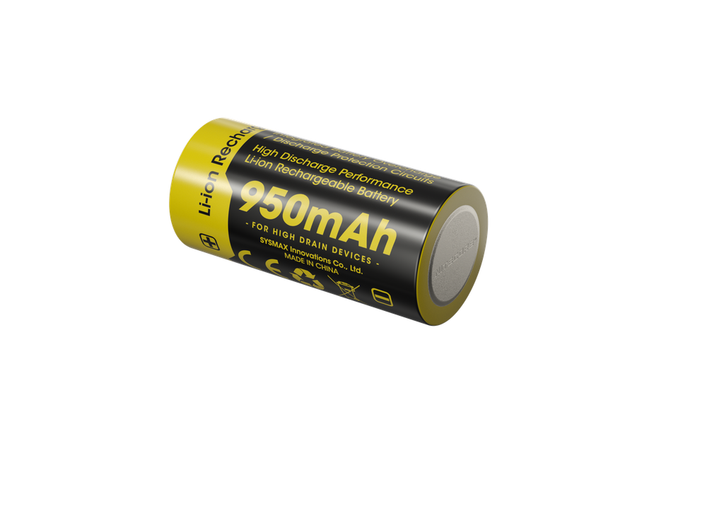Аккумулятор Nitecore NL169 Li-ion, 3.7 В, 950 мАч, RCR123/16340