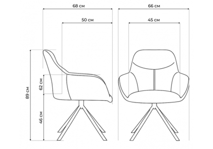 Стул на металлокаркасе Woodville Бартон 2 ткань мадера 22, черный матовый, ножки черные