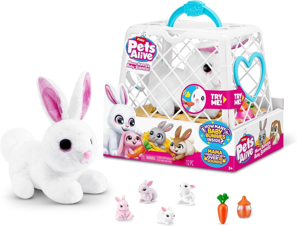 Игровой набор Zuru Pets Alive Mama Bunny and Baby