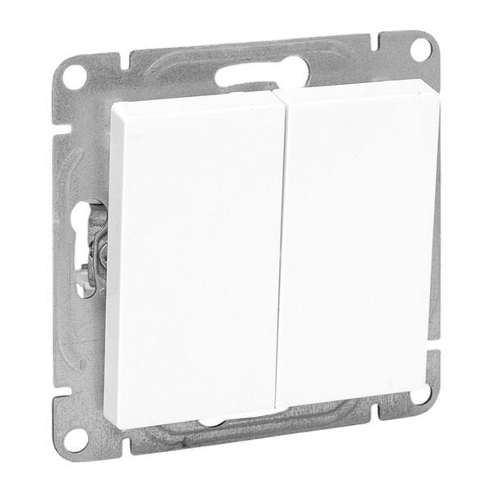 Выключатель проходной 2-кл. СП Эпика механизм бел. EKF UP1-SWW-21