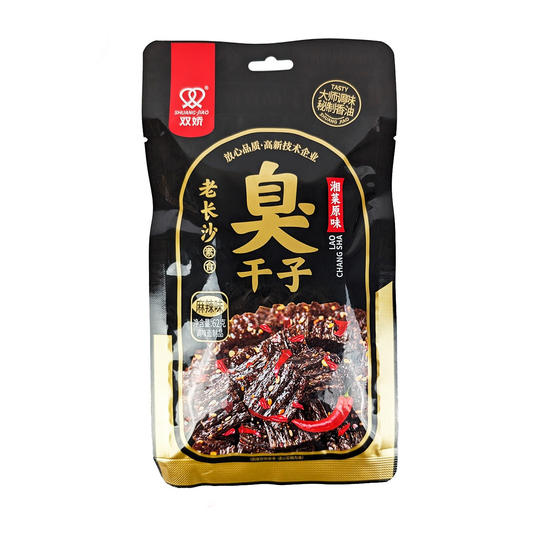 Соевая закуска SHUANG JIAO PREMIUM полоски с перцем чили сладкие с легкой остринкой 62гр (10шт в блоке) (золот.)