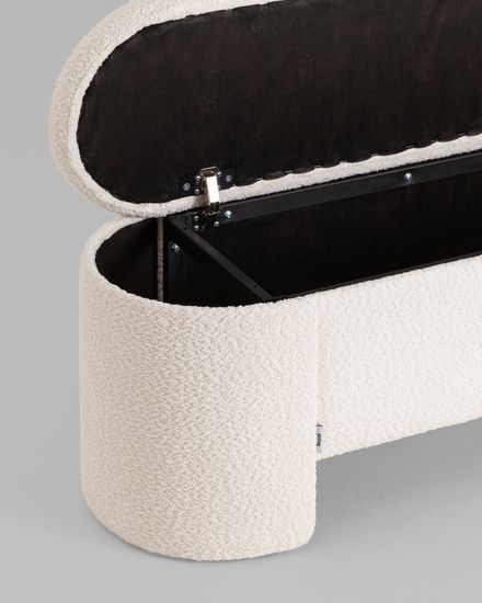 Банкетка Taks с местом для хранения букле белый