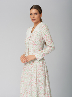 Платье миди с белыми воротниками