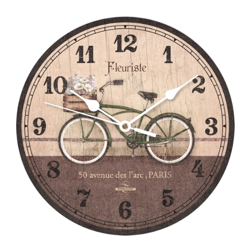 Часы настенные МДФ, D 285 мм, открытые стрелки (без стекла), кварцевый механизм с плавным ходом