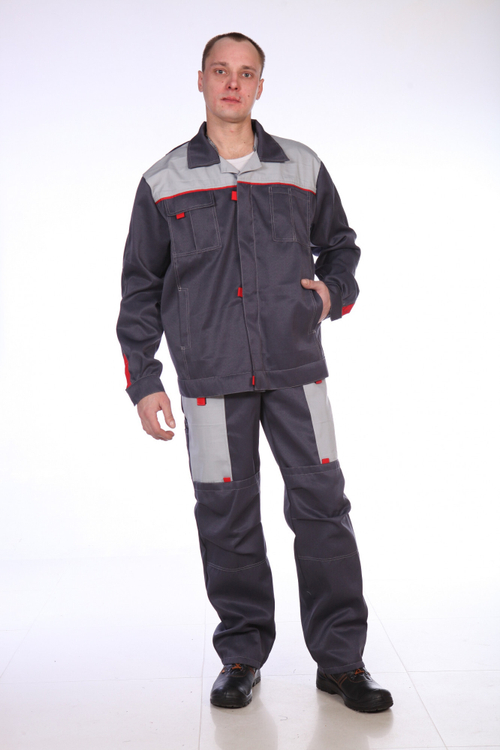 КОСТЮМ ФАВОР-К 2 КУРТКА+ПОЛУКОМ. (СЕРЫЙ+Т.СЕРЫЙ) ТВИЛ