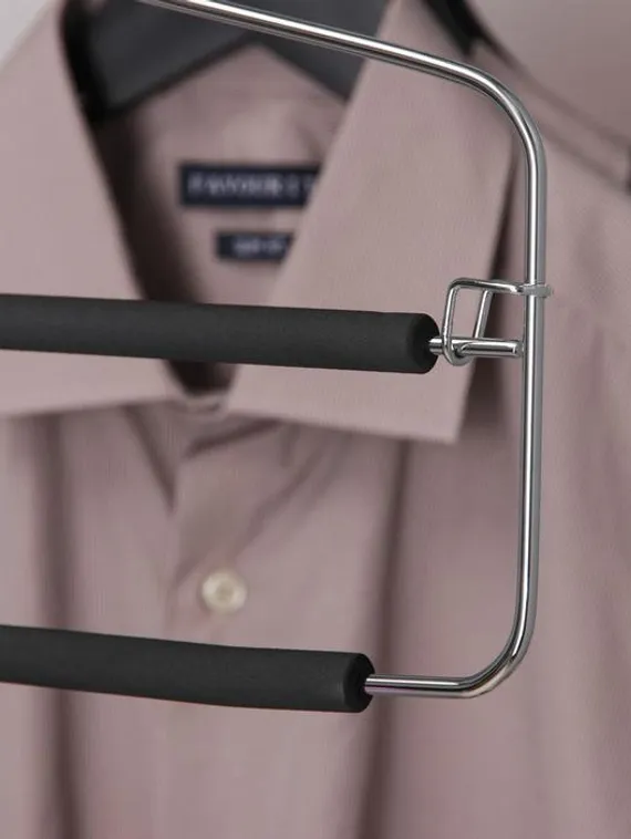 Вешалка для одежды антискользящая 2-х уровневая SAVANNA, 37×22 см, металл / полиуретан, цвет чёрный