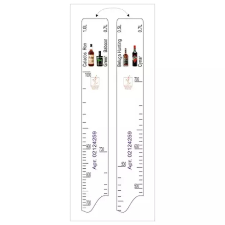 Линейка барная «Грин бабун» 0,7 л, «Каладос» 1 л, «Белуга Хантинг» 0,5 л, «Чинар» 0,7 л пластик ,L=2