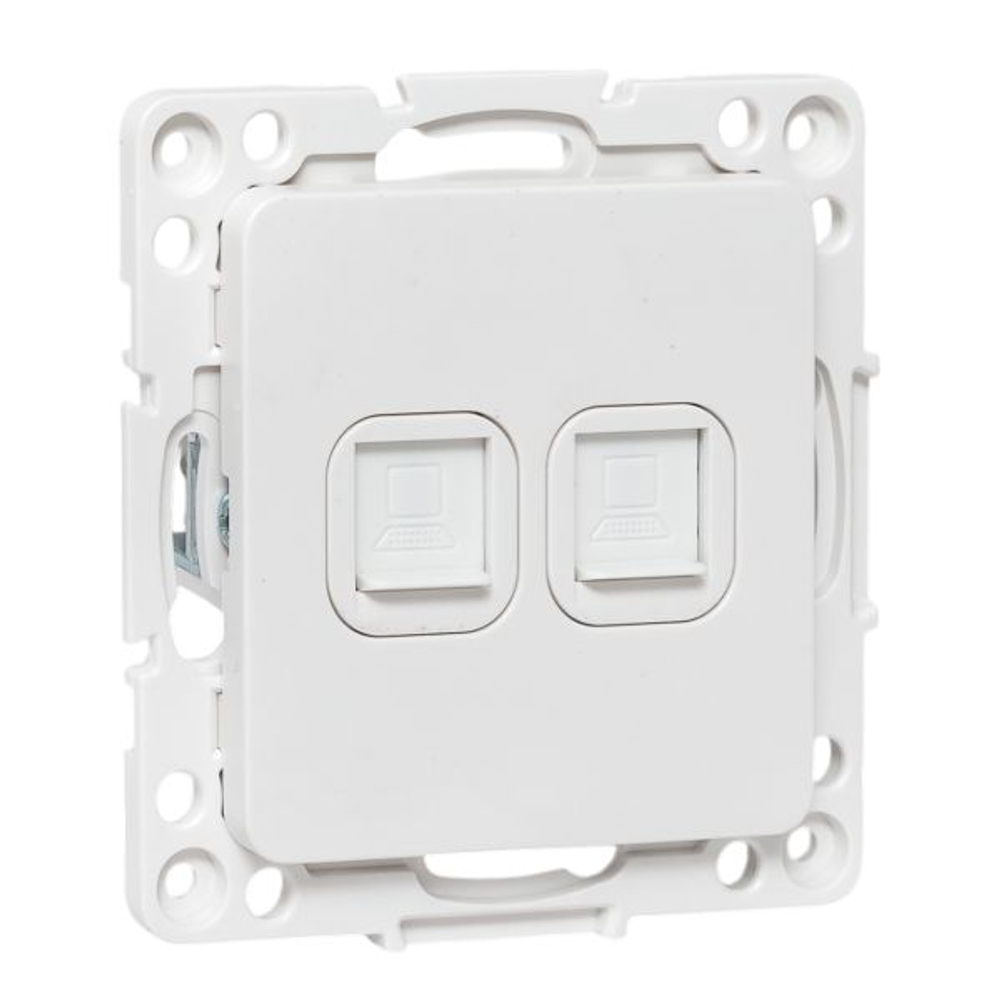 Стокгольм Механизм розетки RJ-45 2-местной белый EKF