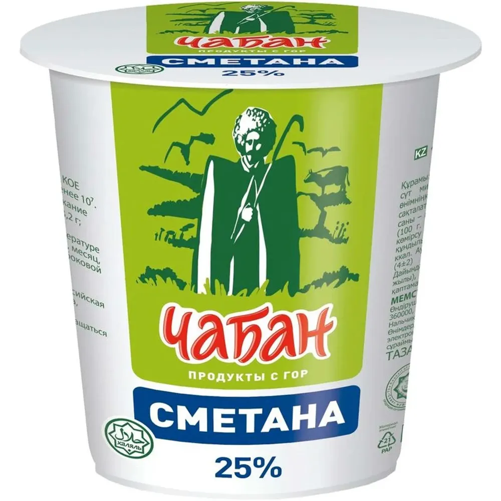 Сметана "Чабан" 25% 400г