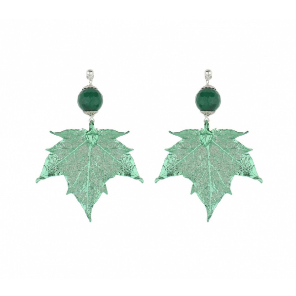 Серьги листья Ester Bijoux Канадский Клён OR923-S G