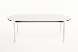 "Диего" журнальный стол из HPL 120х60 H40, каркас белый муар, цвет "молочный"