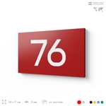 Табличка с номером 76 на дверь квартиры, для офиса, кабинета, аудитории, склада, красная 120х70 мм, Айдентика Технолоджи