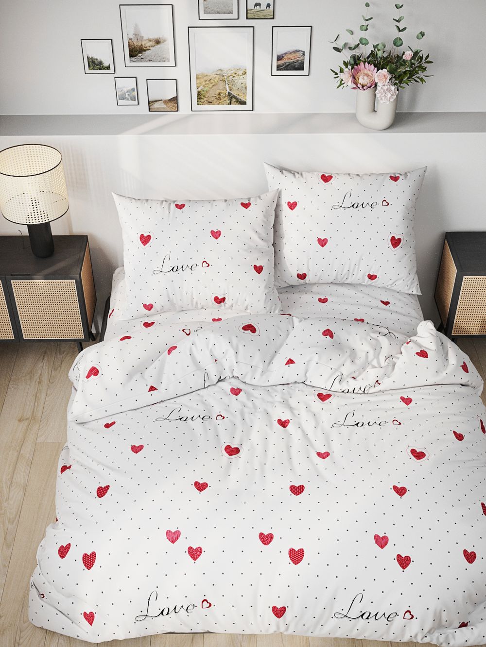 Простынь на резинке Сказка "Love" 140х200 см