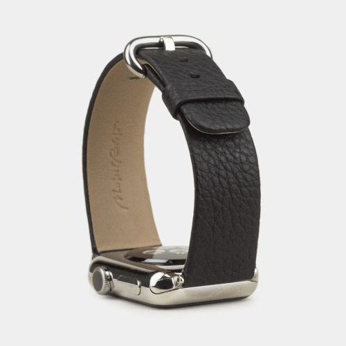 Ремешок для Apple Watch 44/45/46 mm из кожи теленка, цвета черный