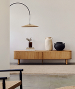 Mailen Тумба под ТВ с 2 дверцами из ясеневого шпона натуральной отделки 200 х 50 см