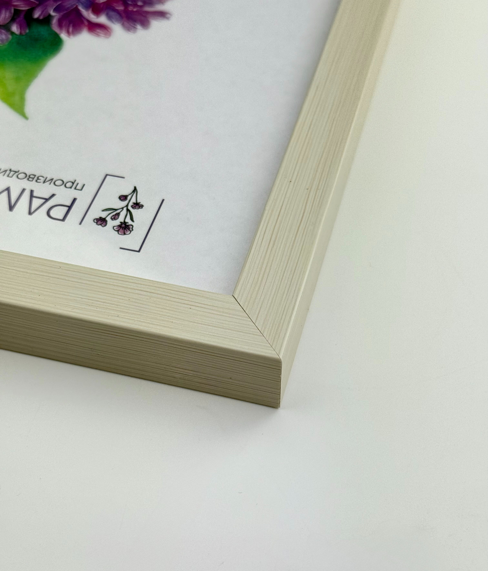 Фоторамка пластиковая 30х40 см, бежевая, структура дерева, арт. 3040.127316