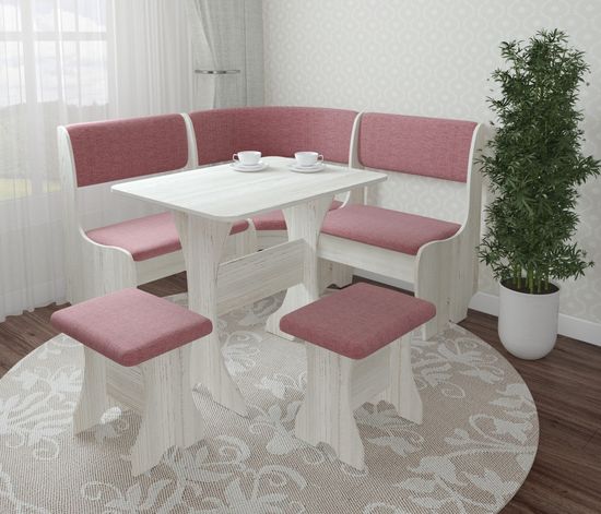 Кухонный уголок compatto "Оливьер" (Сосна винтерберг/Рогожка Savana Plus Dimrose (AT)) -G