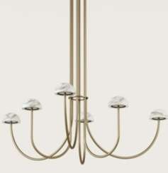 Подвесной светильник Dussa 6L золотой металл / белый мрамор