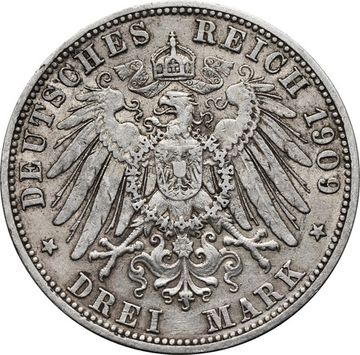 3 марки 1909 Германская империя (Пруссия)
