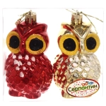 Ёлочная игрушка «Совушки» 8,5 см (набор 2 шт), микс