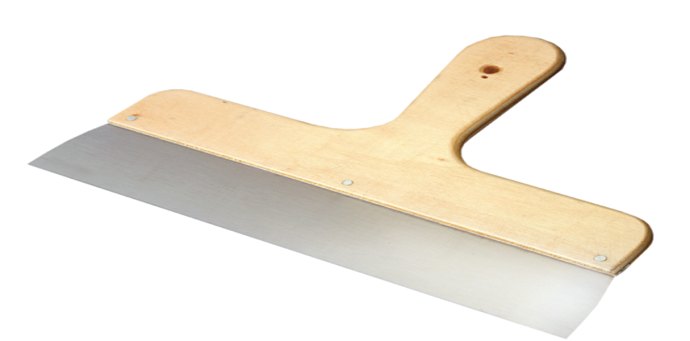 Шпатель фасадный 40 см с изогнутой деревянной ручкой Kitan 848