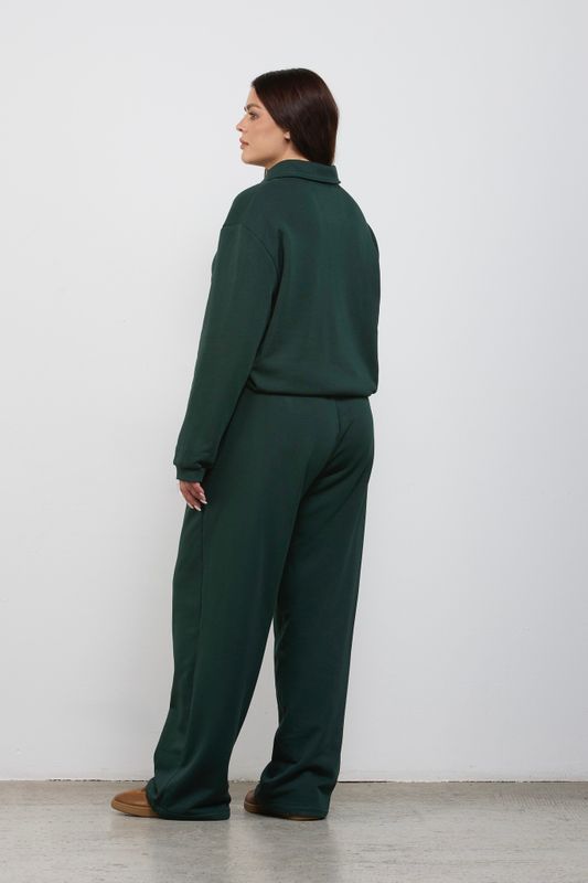 Поло из футера, темно-зеленый