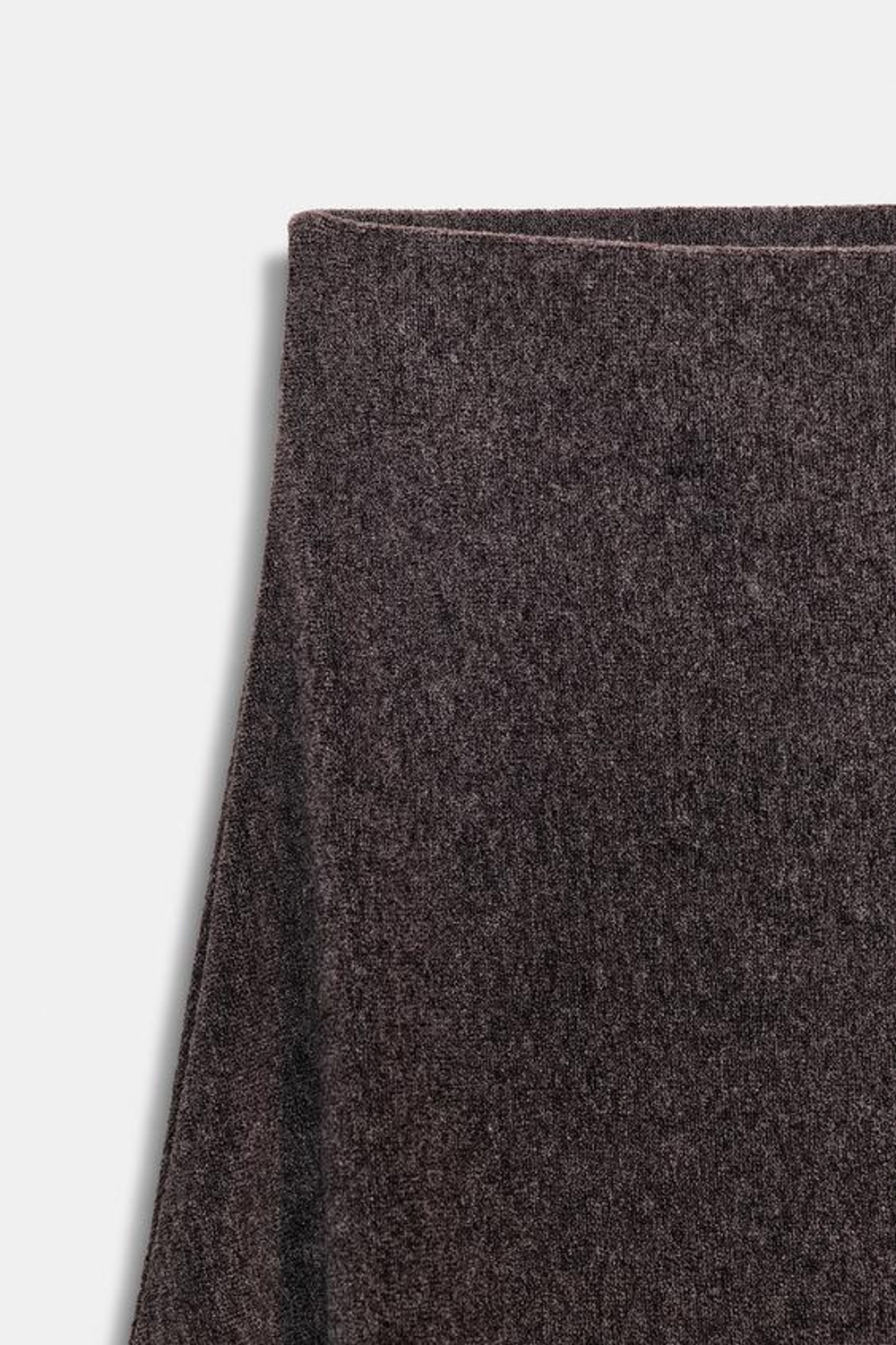 ZARA ЮБКА ИЗ МЯГКОЙ ТКАНИ, КОРИЧНЕВЫЙ МЕЛАНЖ