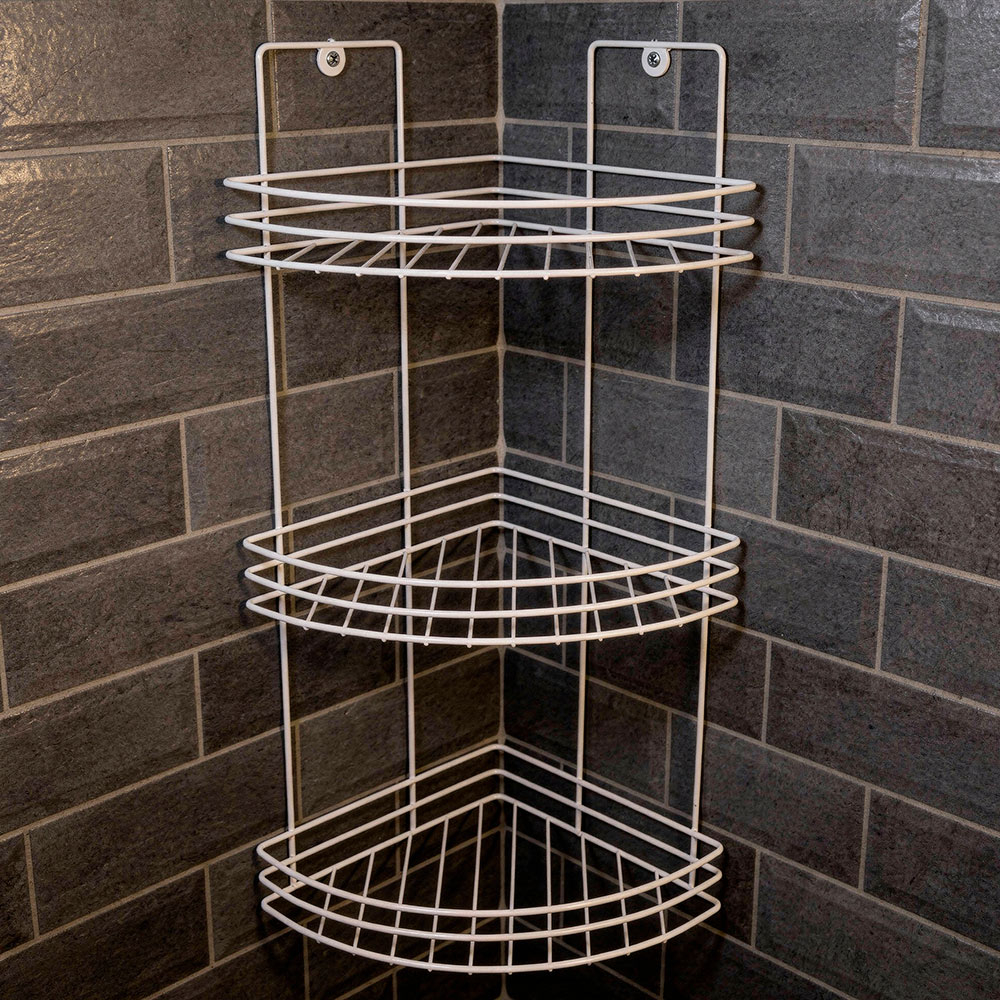 Полка угловая 3-х ярусная 21*21*49см белая, ПУ-3Б