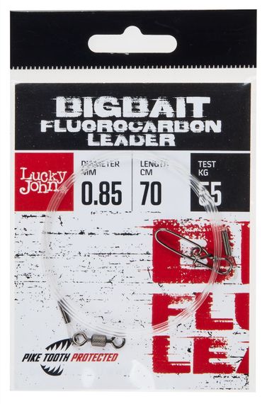 Поводки Fluorocarbon LJ BigBait d 0,85мм/28кг/70cm/1шт.