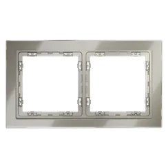 Рамка стеклянная VOLTUM S70 на 2 поста, (шелк, стекло)