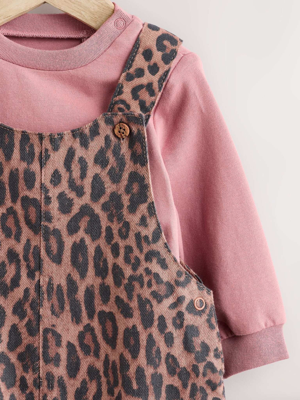 Комбинезон и боди в комплекте для малышей Next Q94-895, Розовый, Коричневый