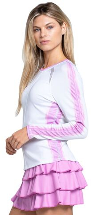 Женская теннисная футболка (dł. Рукава) Lucky in Love Mystic Petal Pink Blaze - белый