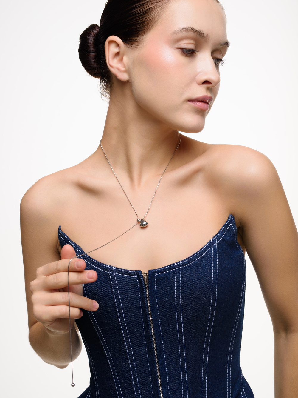 Колье "Snake drop" Silver