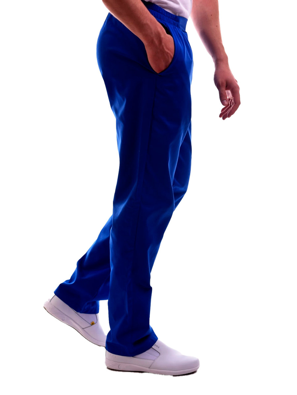 Брюки медицинские мужские Доктор стиль Комфорт с поясом на резинке, василек, 46