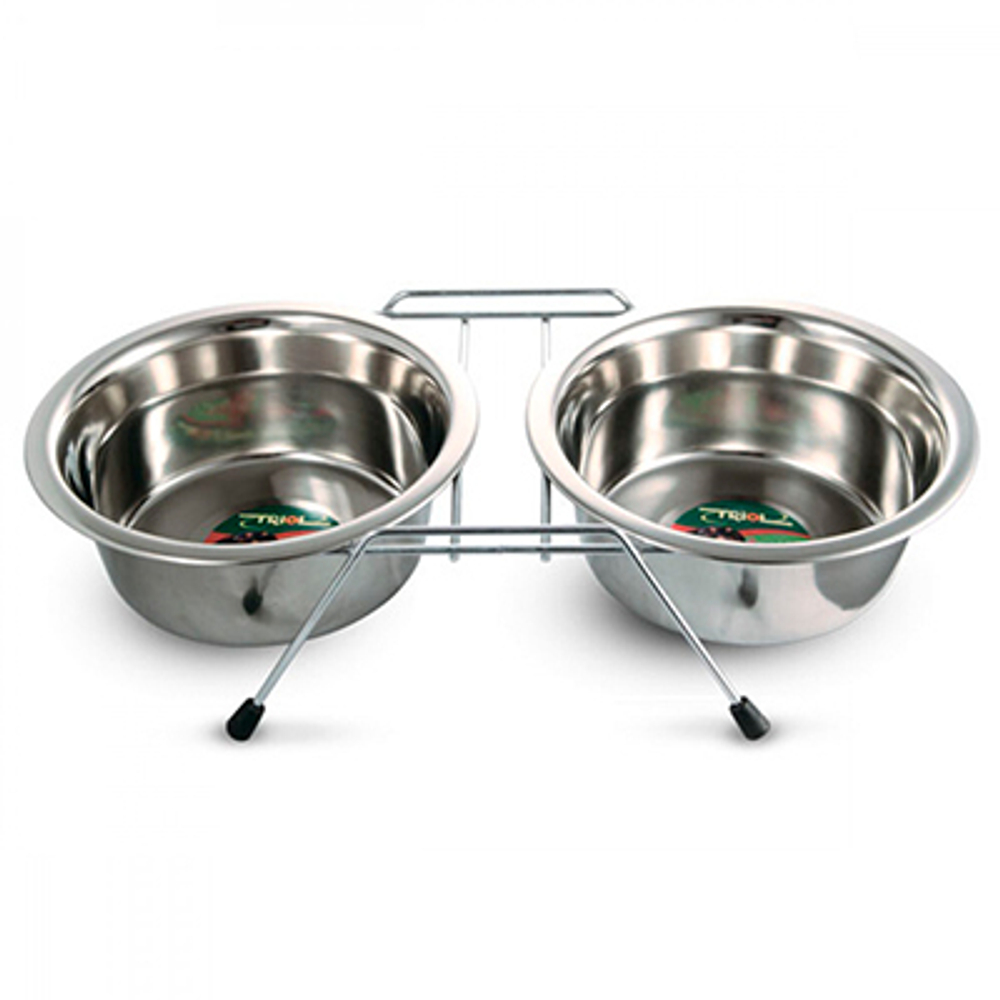 Triol Миска 9005 металлическая на подставке, 2*2,60л