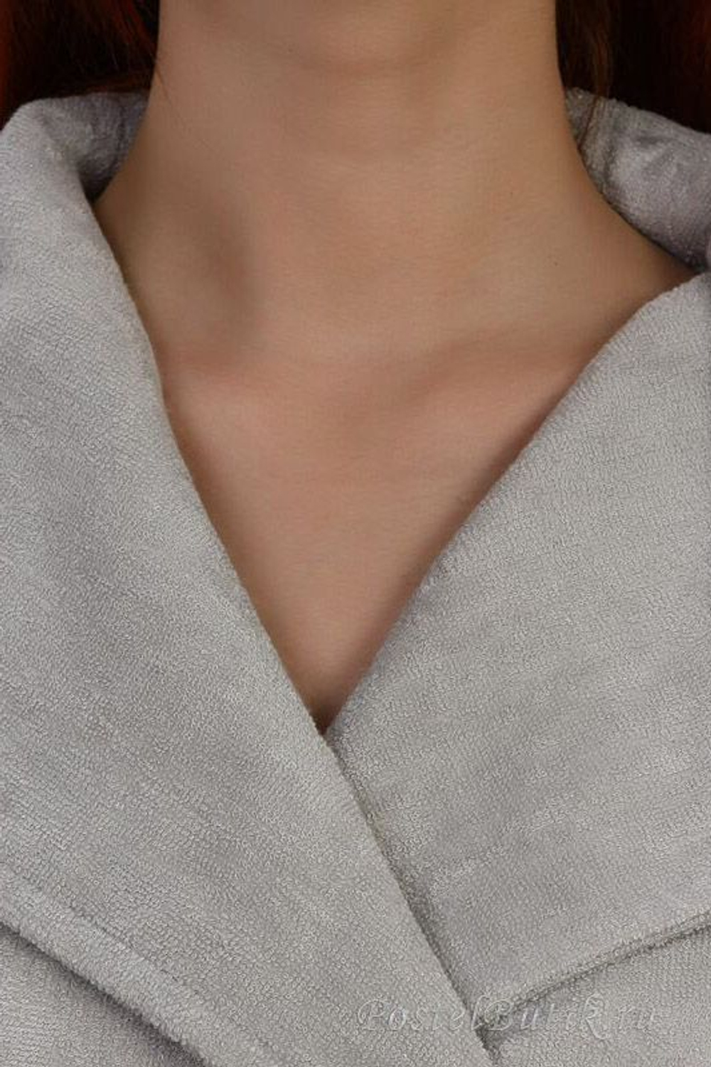 Элитный халат махровый Waterside серебряный от Hamam