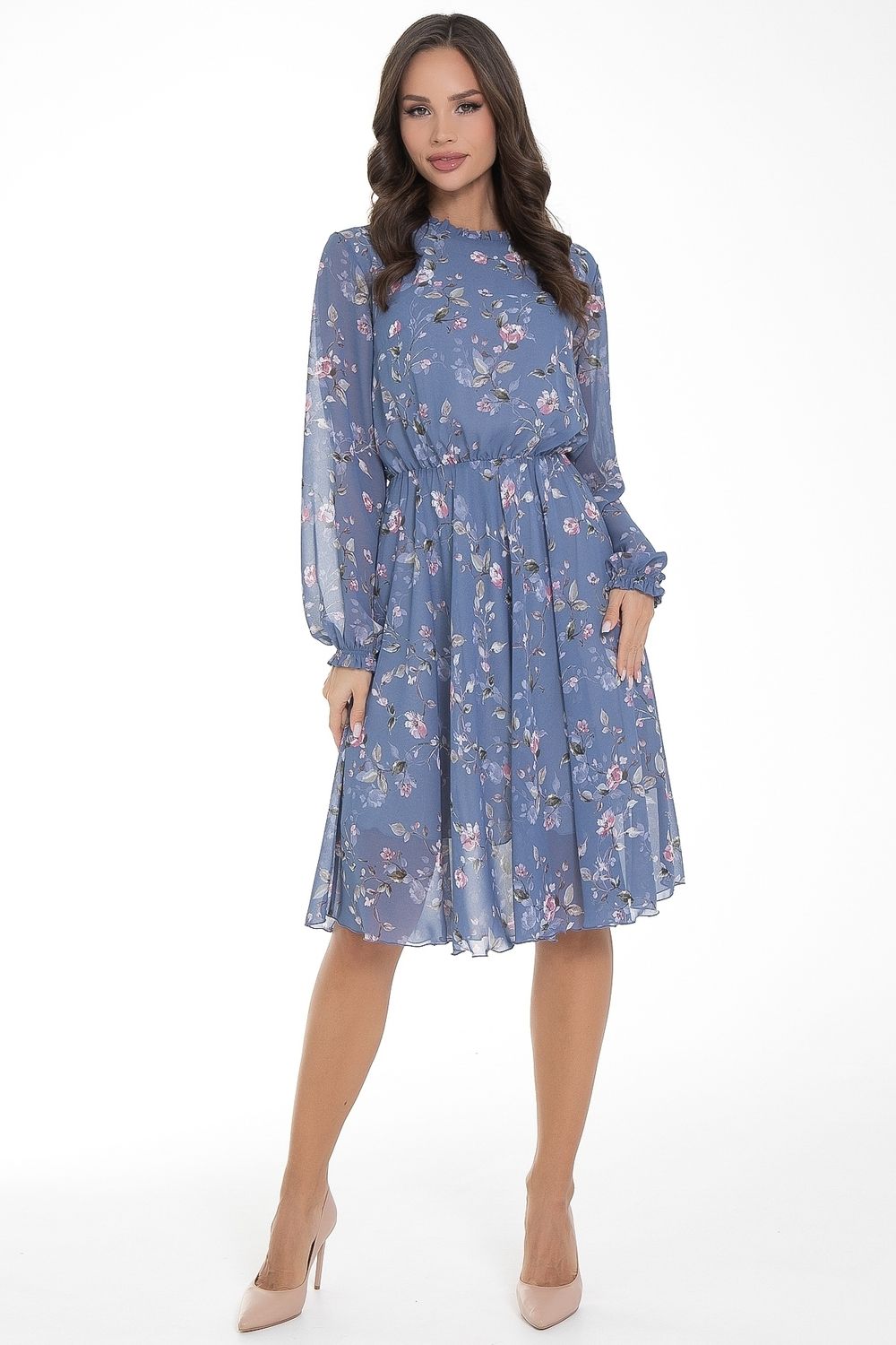 Платье Очарование шифона (блу) Diolche (Акция)