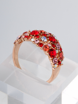 Кольцо Россыпь из красных камней Swarovski