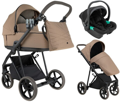 Детская коляска Roan Sol 2.0 3 в 1 с автокреслом Pituso Santiso Pro Black SLL/32/T Mocha Mousse/Black/руч.Cappuccino