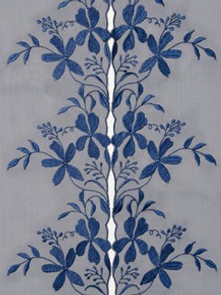 05-113 ОПТ Вышивка на неэл. сетке 22 см, т.синий (левая)