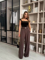 Брюки палаццо с защипами