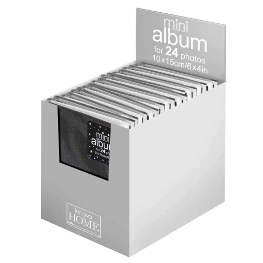 Innova Q4601417 Фотоальбом - мини 24 фото 10*15cm Glitter , черный, кармашки | Innova