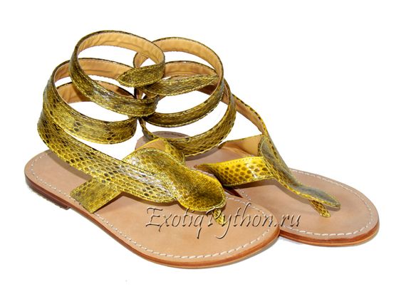 Сандалии из кожи кобры SH-3