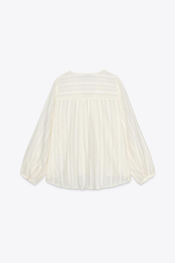 ZARA БЛУЗА В ПОЛОСКУ, ЭКРЮ