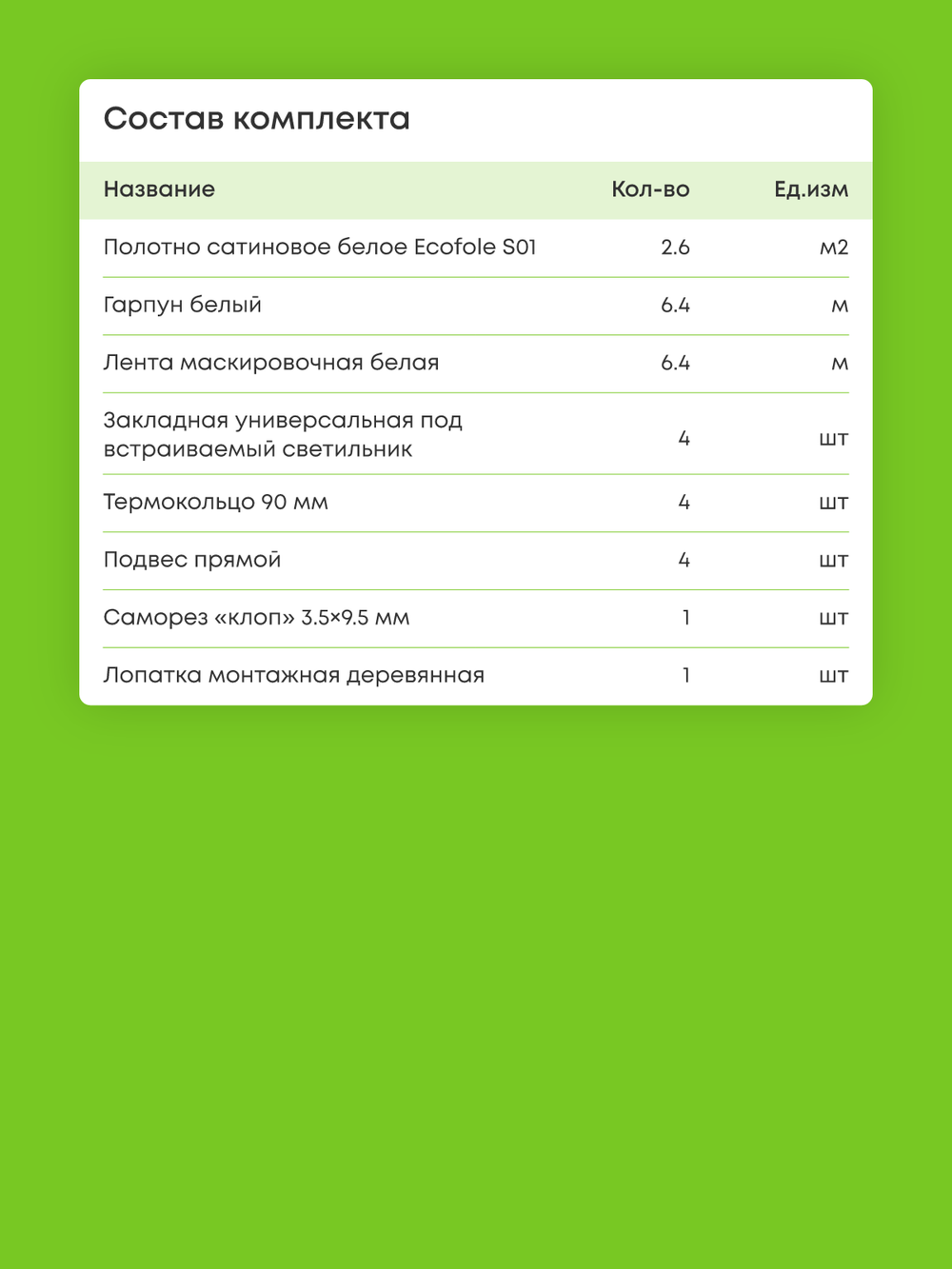Сатиновый натяжной потолок 2.6 м2