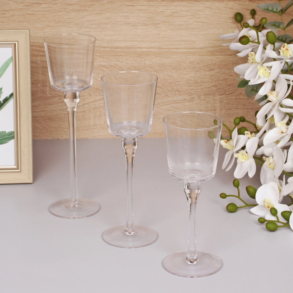 Подсвечники в наборе 3шт «Crystal» 7,5*20,23,26см