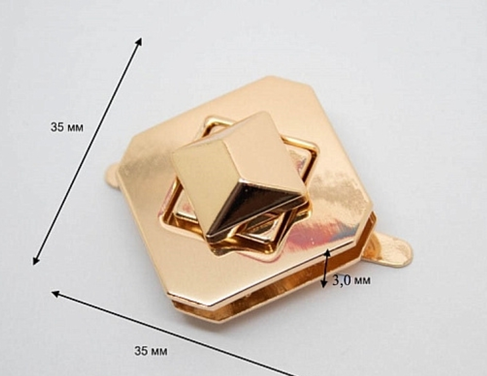 Замок вертушка на винтах Пирамида Золото