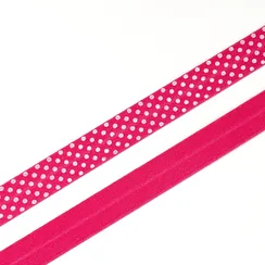 Бейка отделочная малиновая фуксия/горох 15 мм