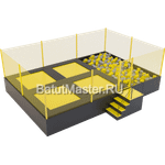 Батутная арена "Солнышко" с поролоновой ямой 9x6x3 м